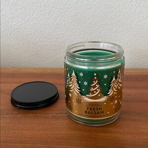 White Barn Fresh Balsam scented candle essential oils Christmas winter cozy home